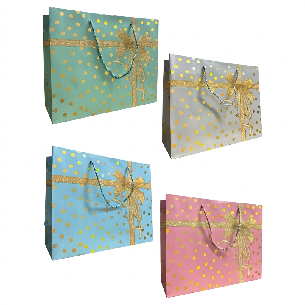 Bolsas de Regalo Lujo 18x24 Lunares x12 unid