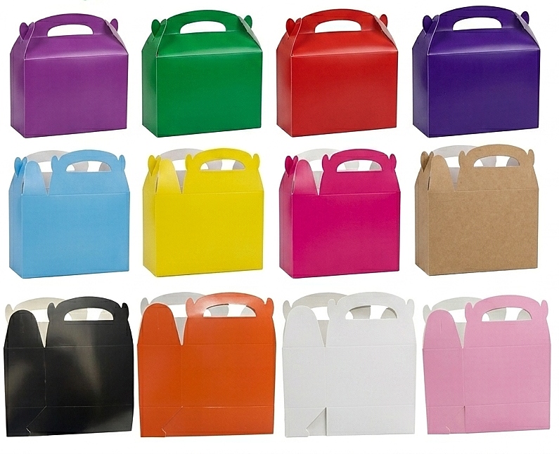 Cajas Lonchera Cotillon Colores x12 unid.