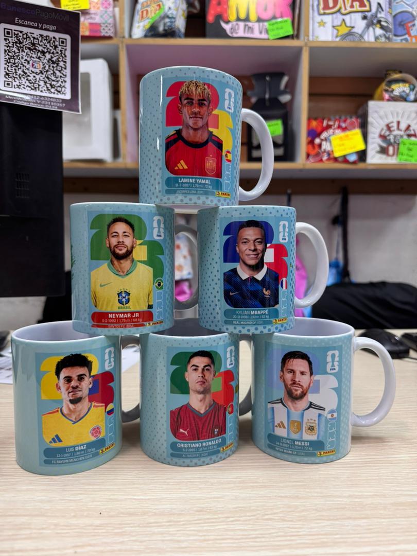 Tazas Mundial de Fútbol Jugadores x3 unid - Image 8