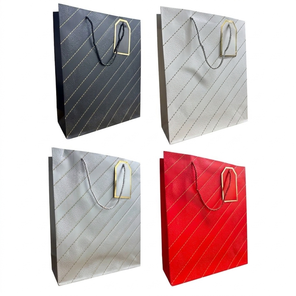 Bolsas de Regalo Lujo 18x24 Lineas x12 unid