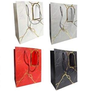 Bolsas de Regalo Lujo 18x24 Marmol x12 unid