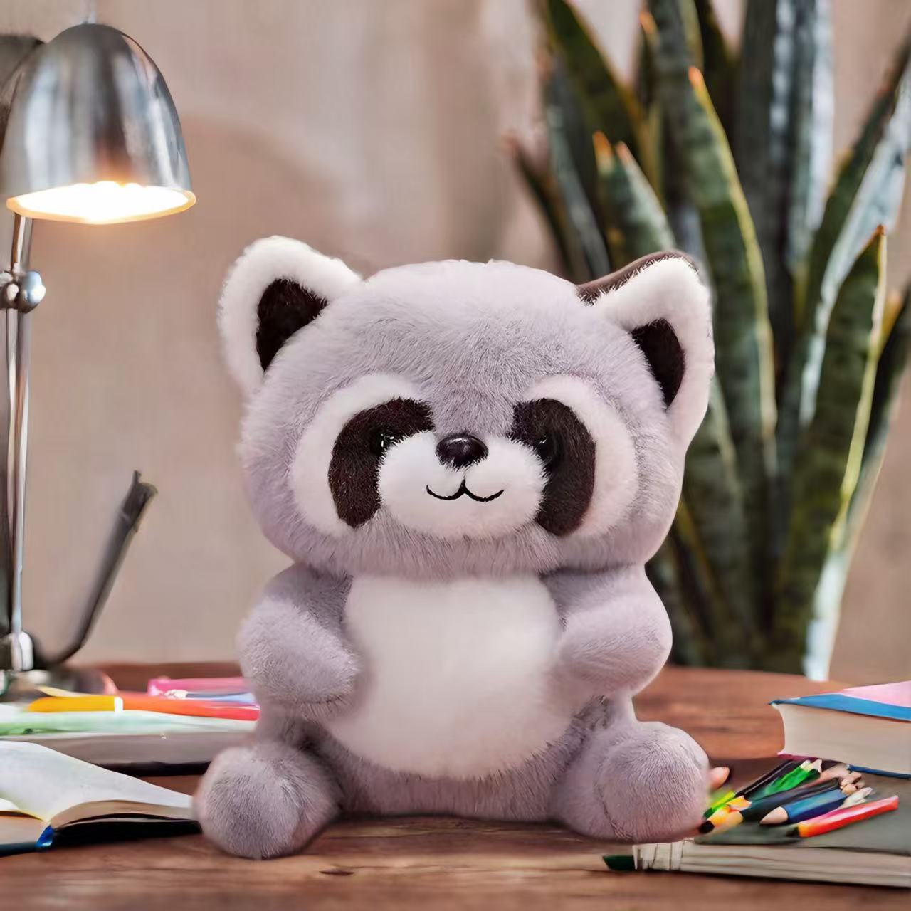 Peluche Mapache Gris y Marron 25cm PS1104 - Image 6