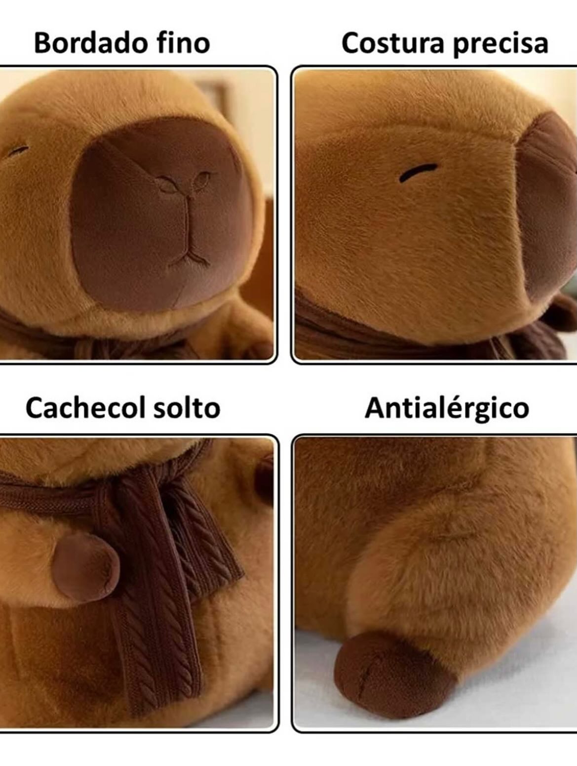Peluche Capibara Bufanda Con Cobija 40cm PS1046 - Image 3