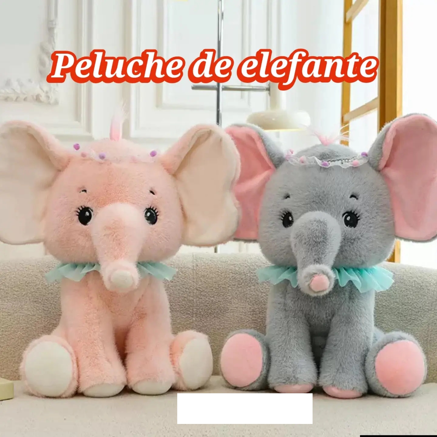 Peluche Elefante Gris y Rosado 45cm PS1145 - Image 7