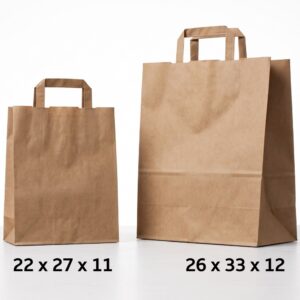 Bolsas Kraft c/asa 26x33 G x 12 unid.