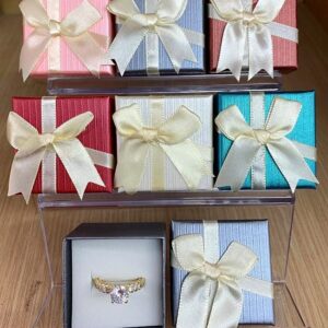 Estuches de Anillo 5×5 Lazo x12unid.