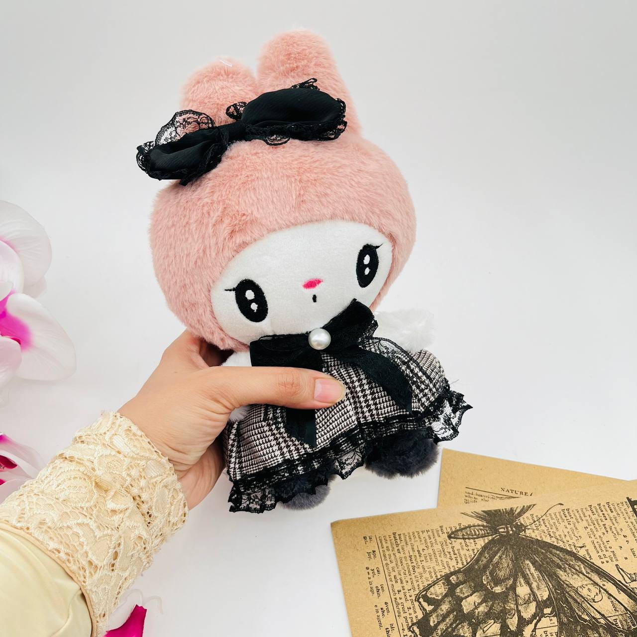 Peluche Kuromi y Melody Vestido 25cm PS796 - Image 6