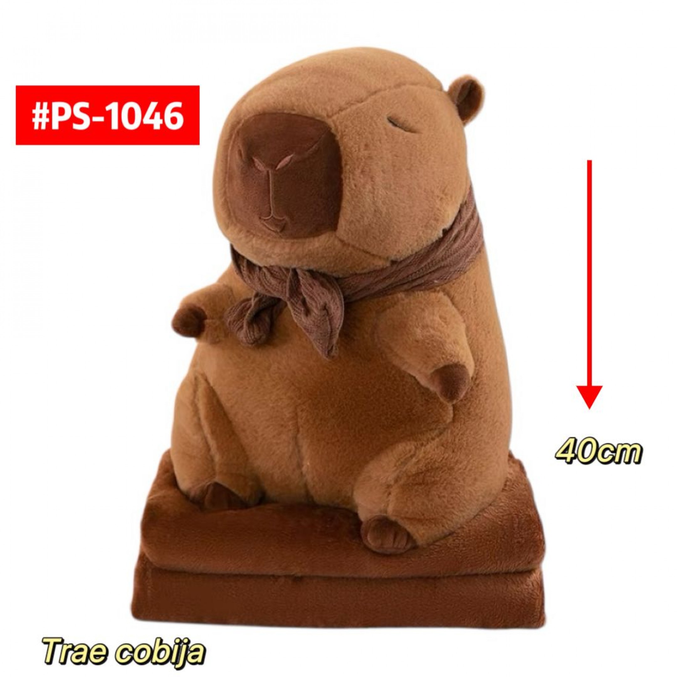 Peluche Capibara Bufanda Con Cobija 40cm PS1046 - Image 5