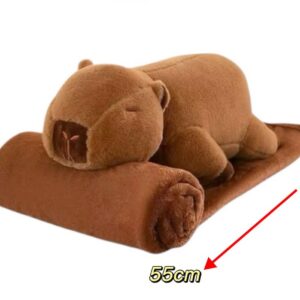 Peluche Capibara Acostado Con Cobija 55cm PS1049