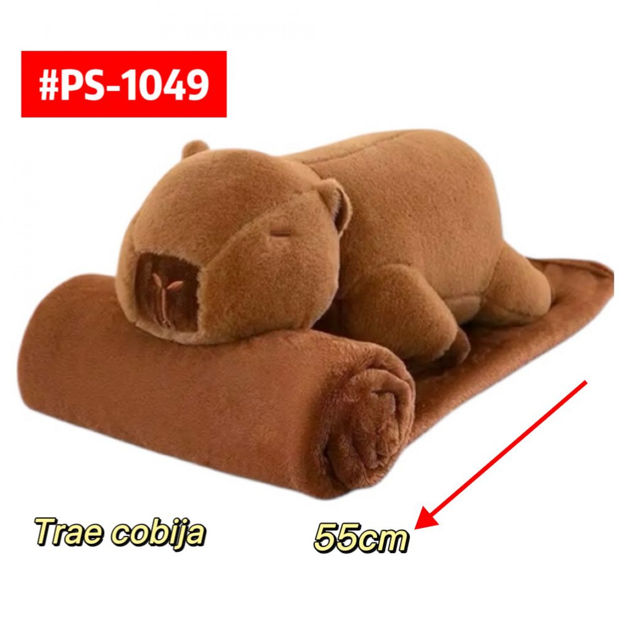 Peluche Capibara Acostado Con Cobija 55cm PS1049 - Image 5