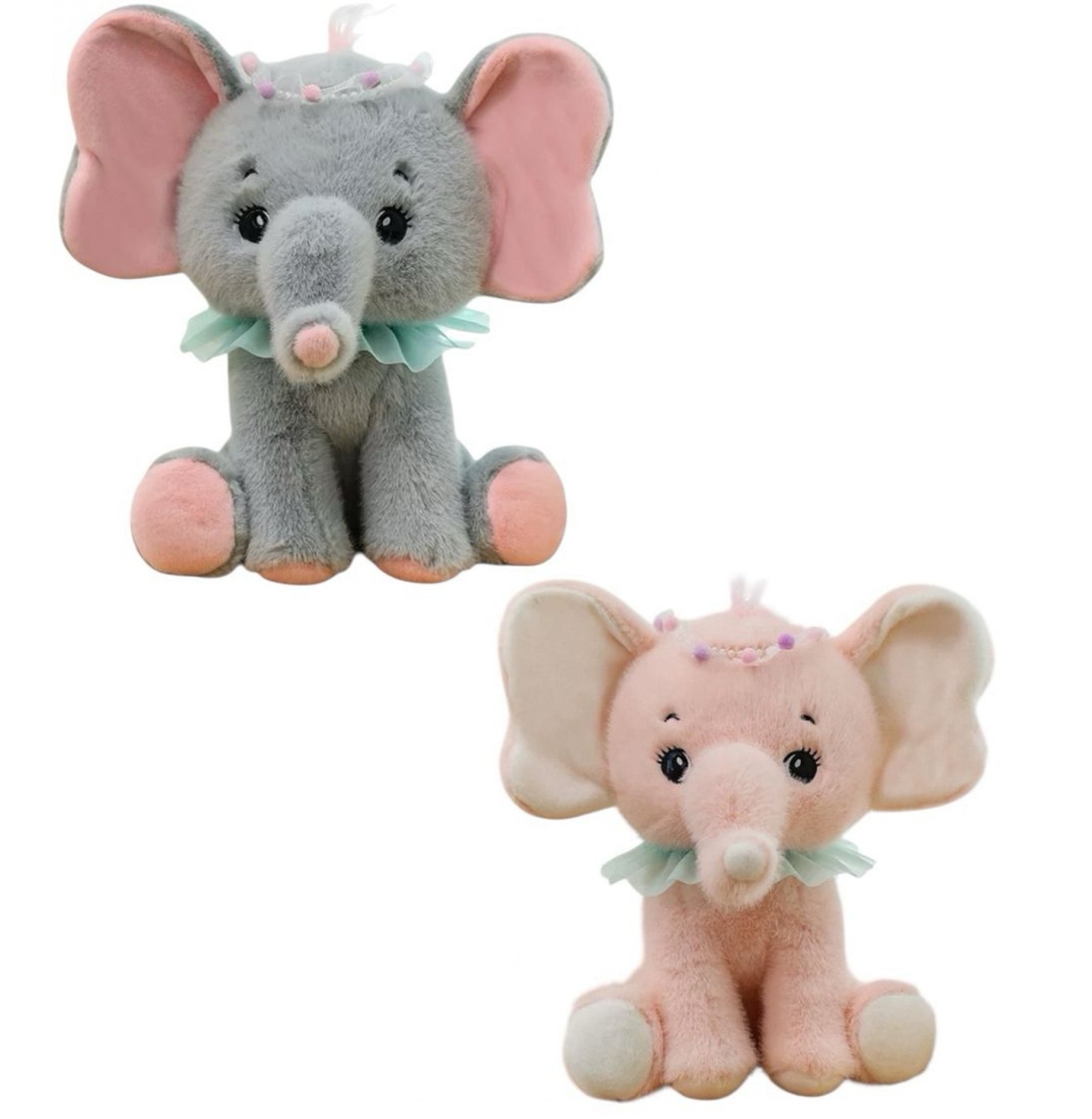 Peluche Elefante Gris y Rosado 45cm PS1145