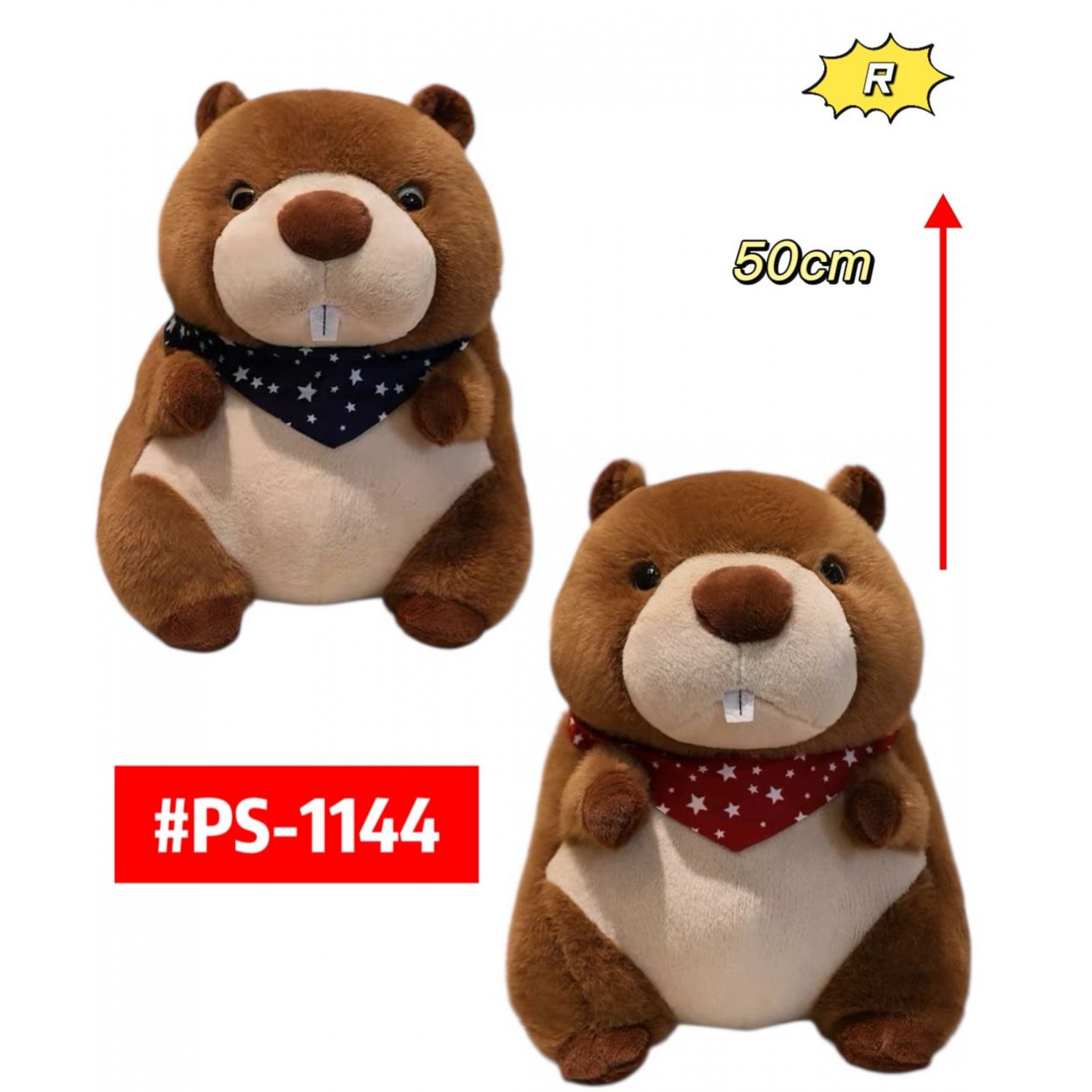 Peluche Castor Con Pañuelo 50cm Ps1144 - Image 8
