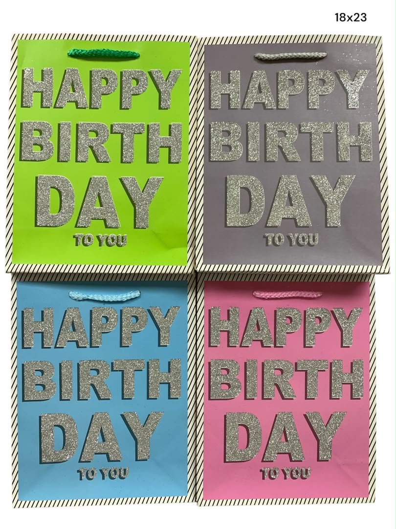 Bolsas Delux M (18x24) Happy BDay x12 unid.