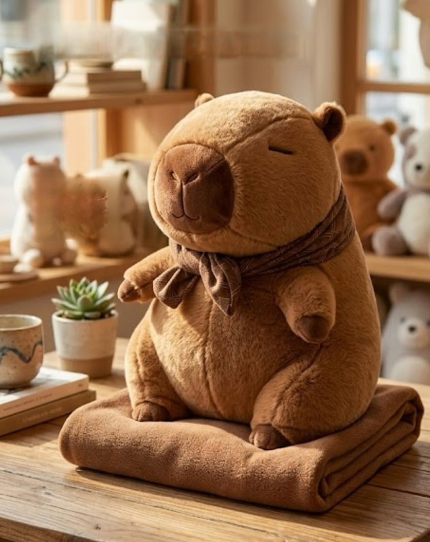 Peluche Capibara Bufanda Con Cobija 40cm PS1046 - Image 6
