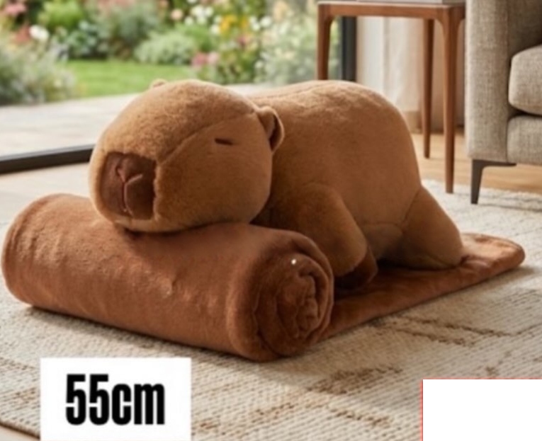 Peluche Capibara Acostado Con Cobija 55cm PS1049 - Image 2