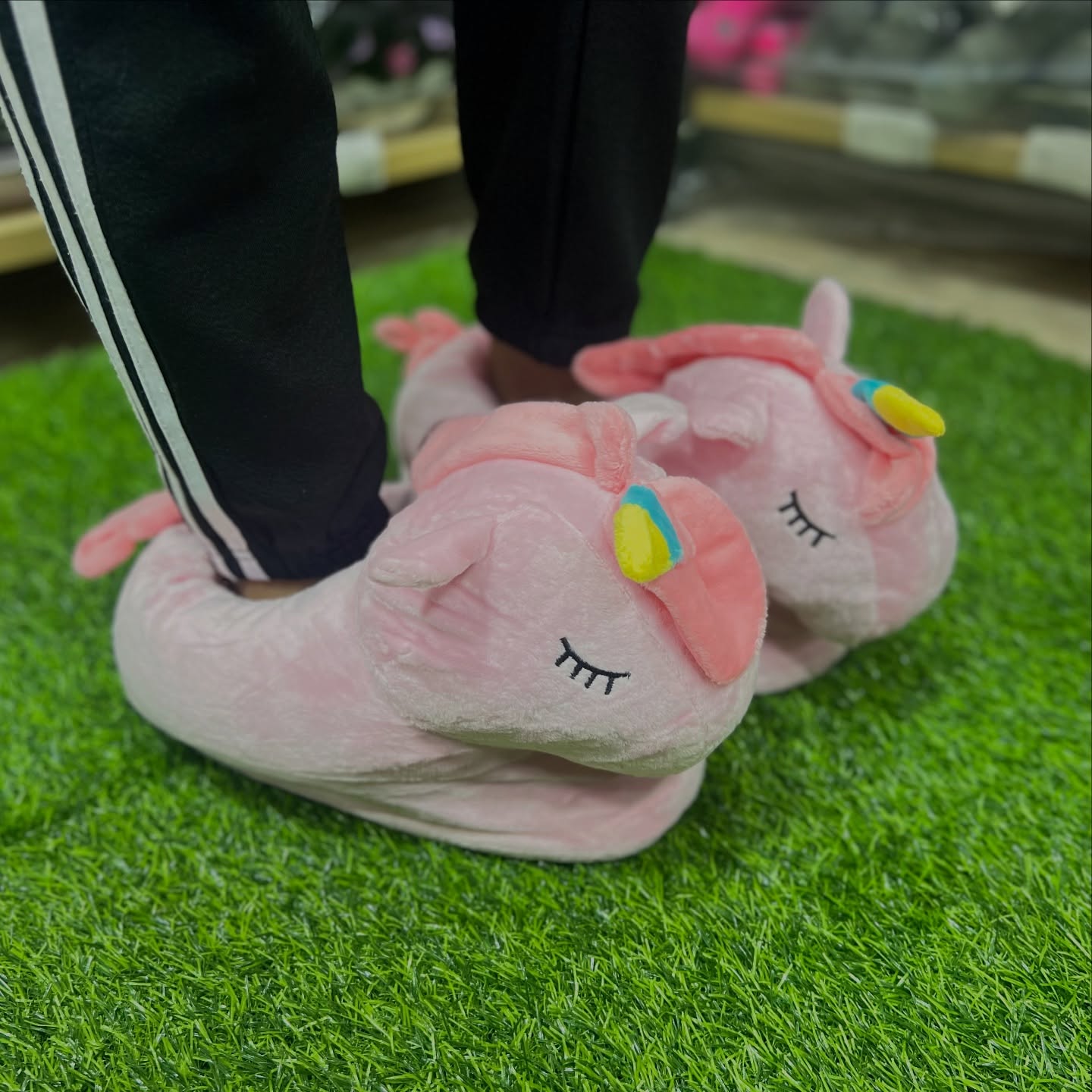 PANTUFLAS UNICORNIO ROSADO 28cm #44204-25 - Image 2