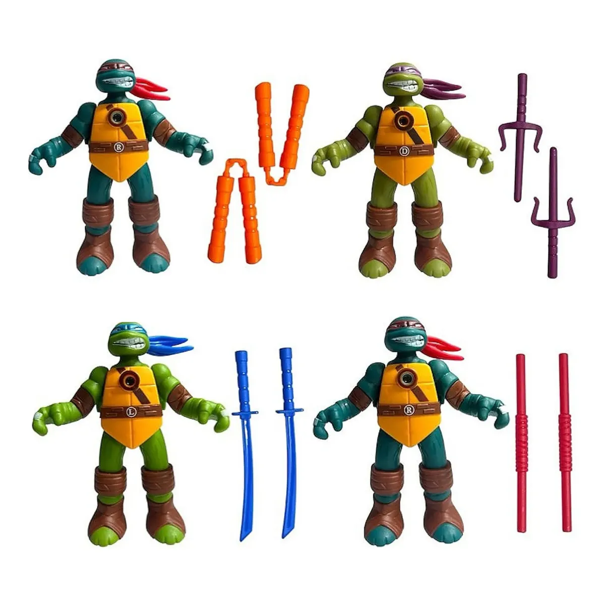 Set De Tortugas Ninja X4 Con Proyector De Luz Para Niños