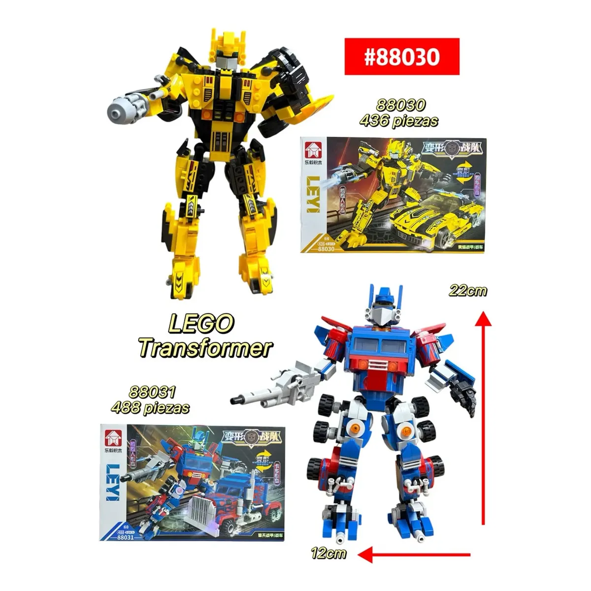 Transformers Armable Amarillo Y Azul 488 Piezas - Image 7