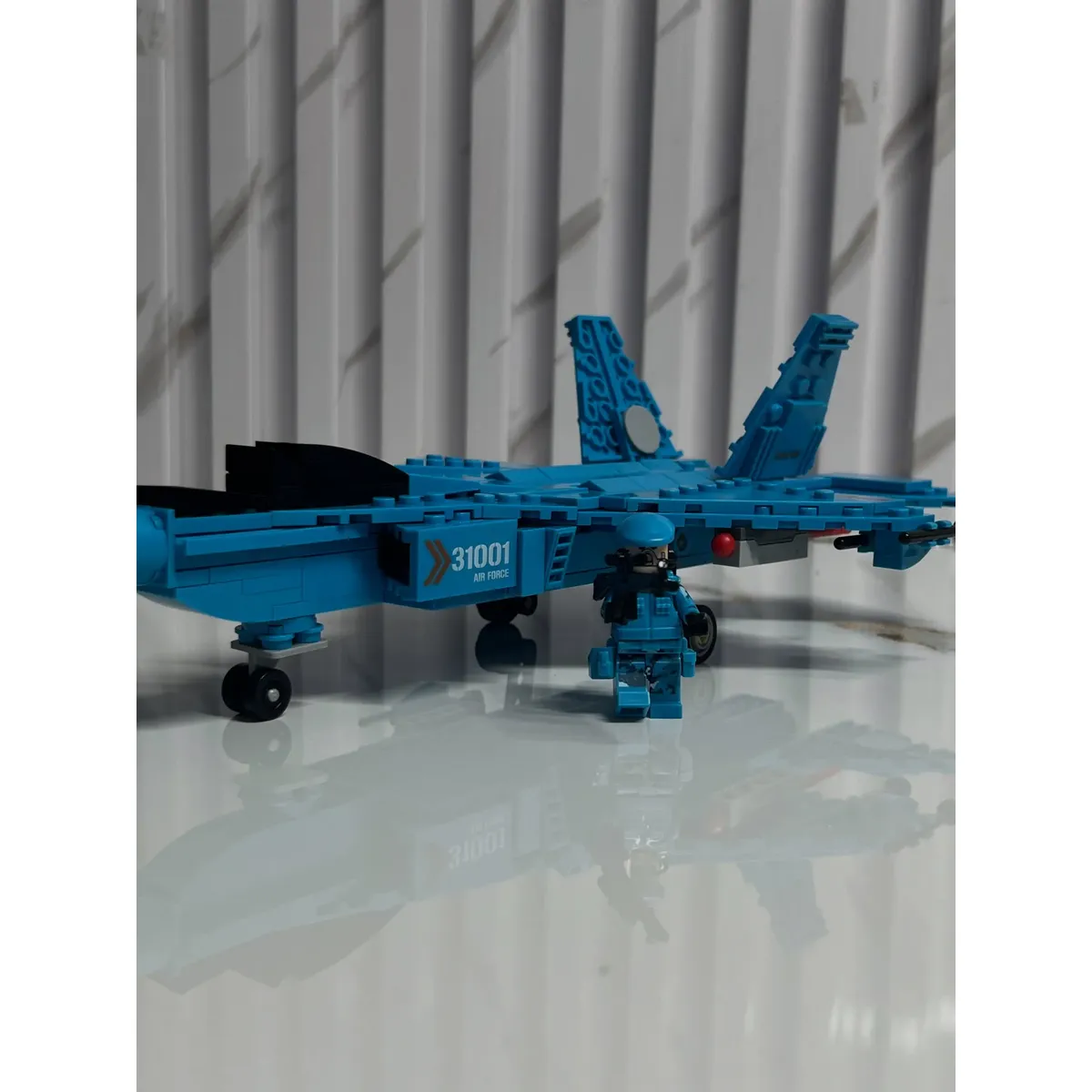 Jet Armable Azul Para Niños 210pc + 1 Muñeco - Image 3