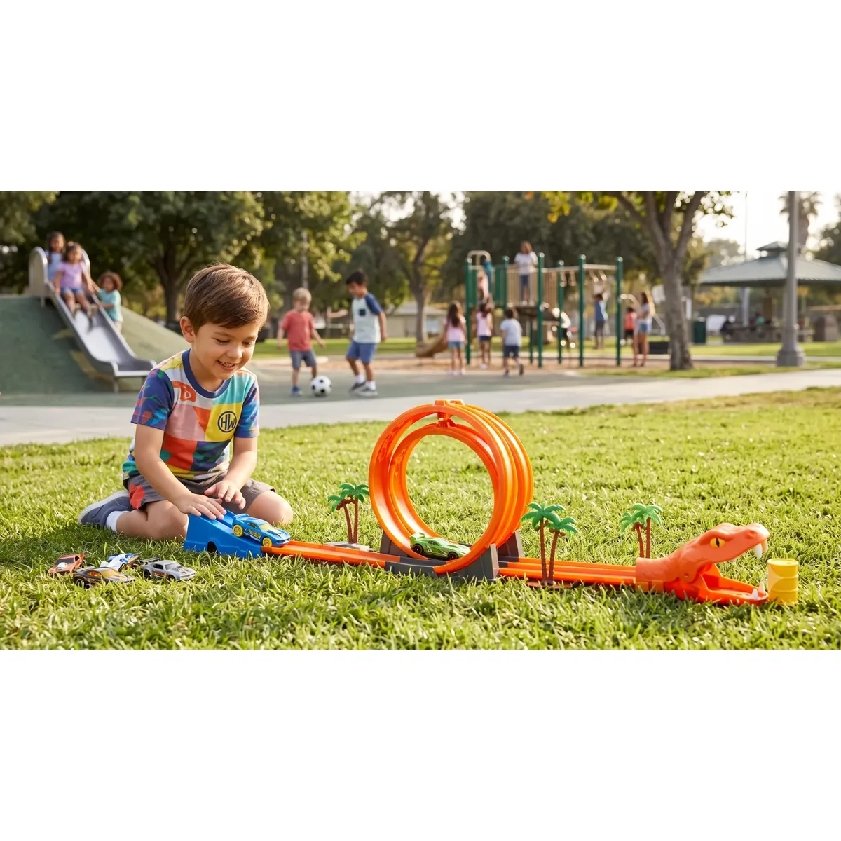 Pista De Carreras Track Builder Snake 88pc + Carro - Image 5
