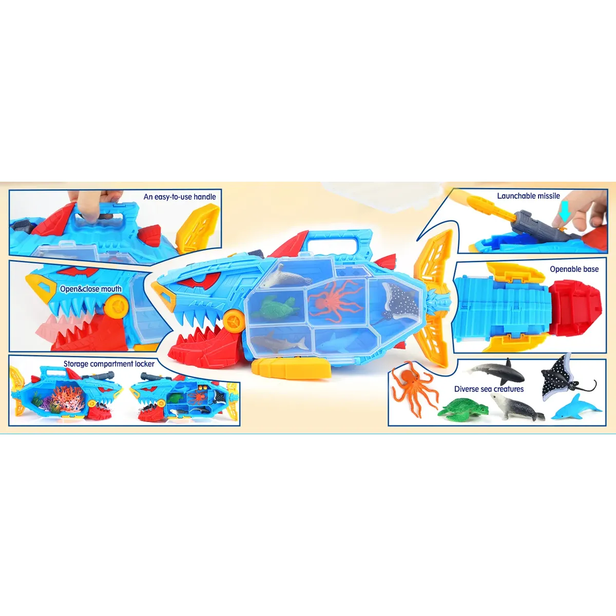 Tiburon Submarino Para Niños + 10pc - Image 3