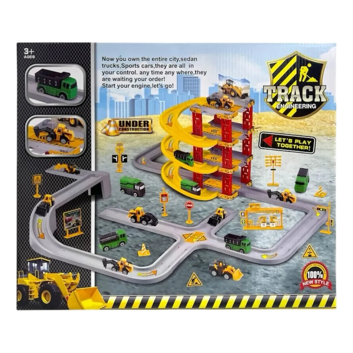 Pista De Carros Construccion Track 47pc Para Niños - Image 4