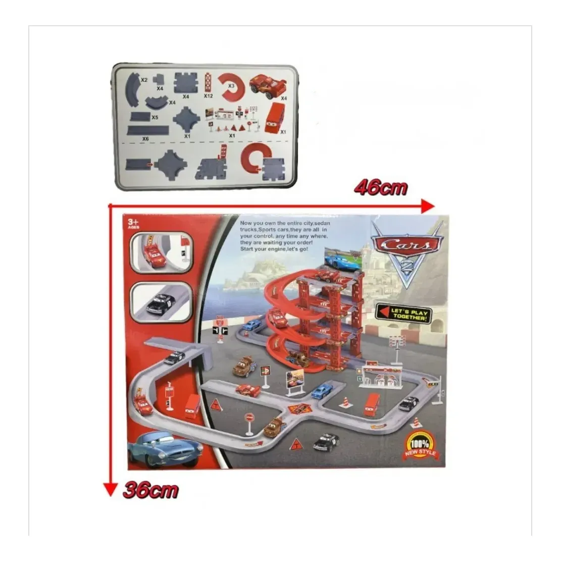 Estacionamiento De Cars + 4 Carritos Juguetes Para Niños - Image 5