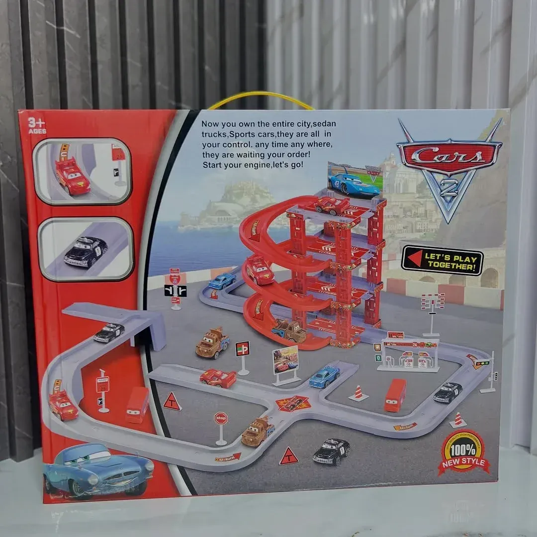Estacionamiento De Cars + 4 Carritos Juguetes Para Niños - Image 4