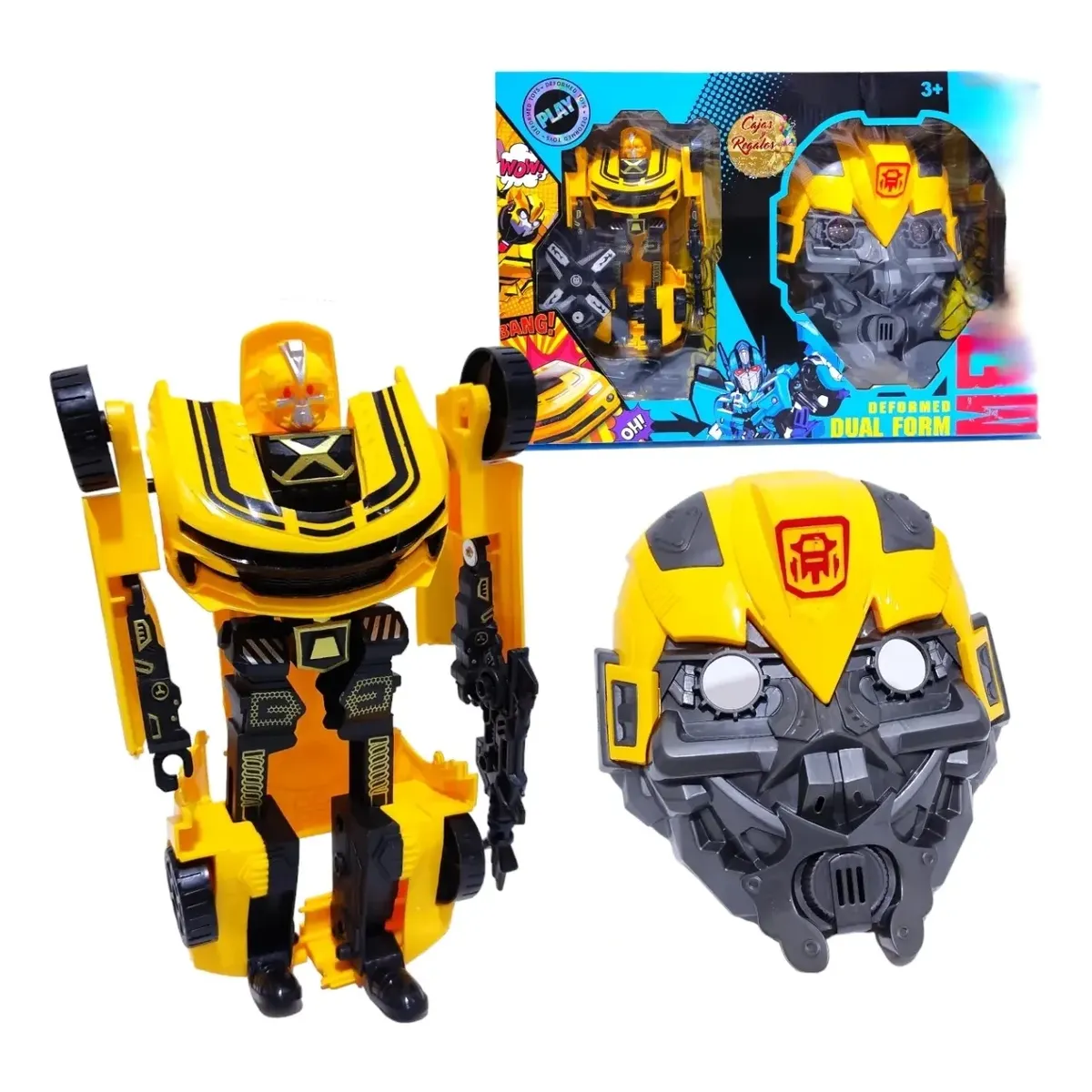 Figura Transformer Oprimus Prime Bumblebee + Mascara - Image 8