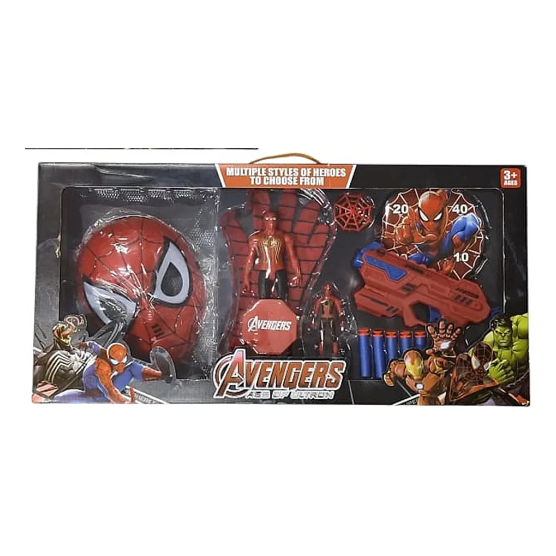 Set Spiderman Y Hulk Con Mascara Con Luces + Pistola, Figura - Image 4