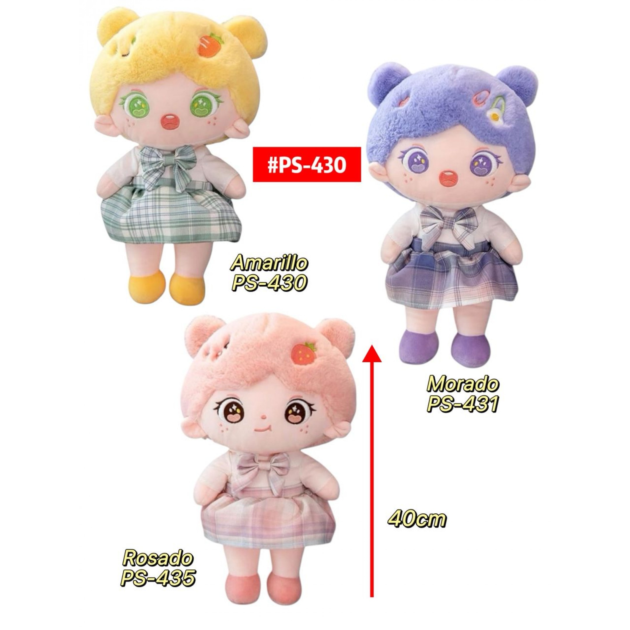 Peluche Muñeca 40cm PS430 - Image 9