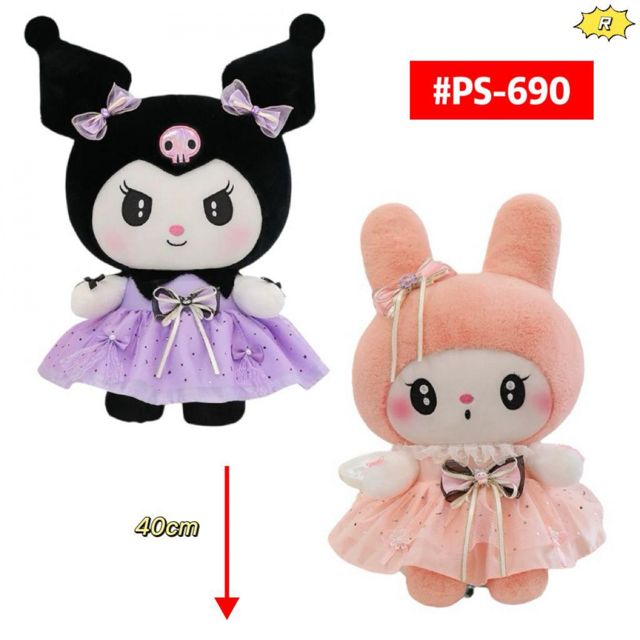 Peluche Melody y Kuromi 40cm PS690 - Image 13