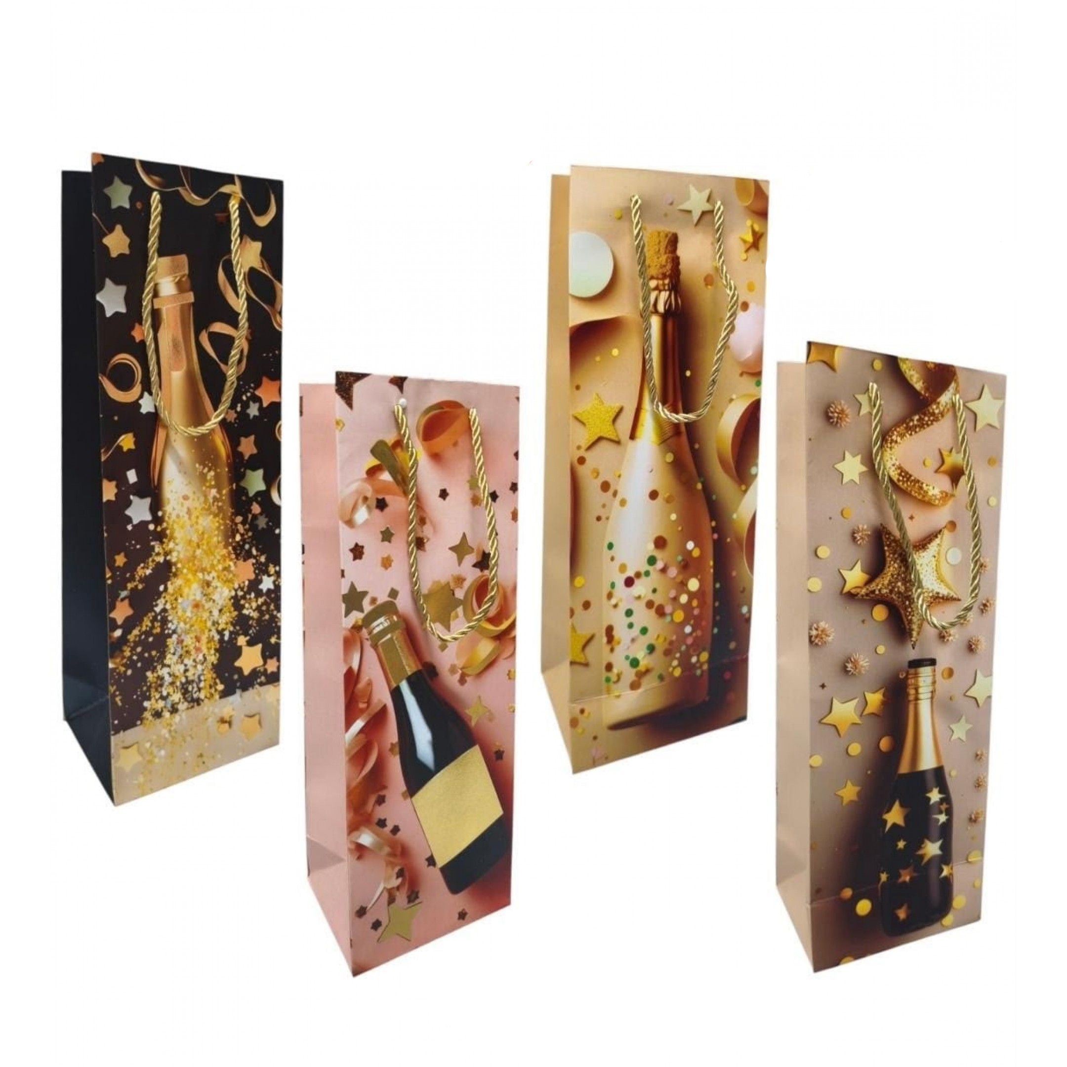 Bolsas Delux Botelleras Navidad x12 unida