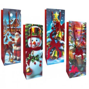 Bolsas Delux Botelleras Navidad x12 unida