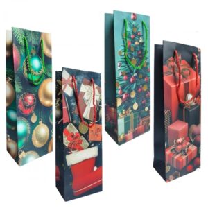 Bolsas Delux Botelleras Navidad x12 unid.