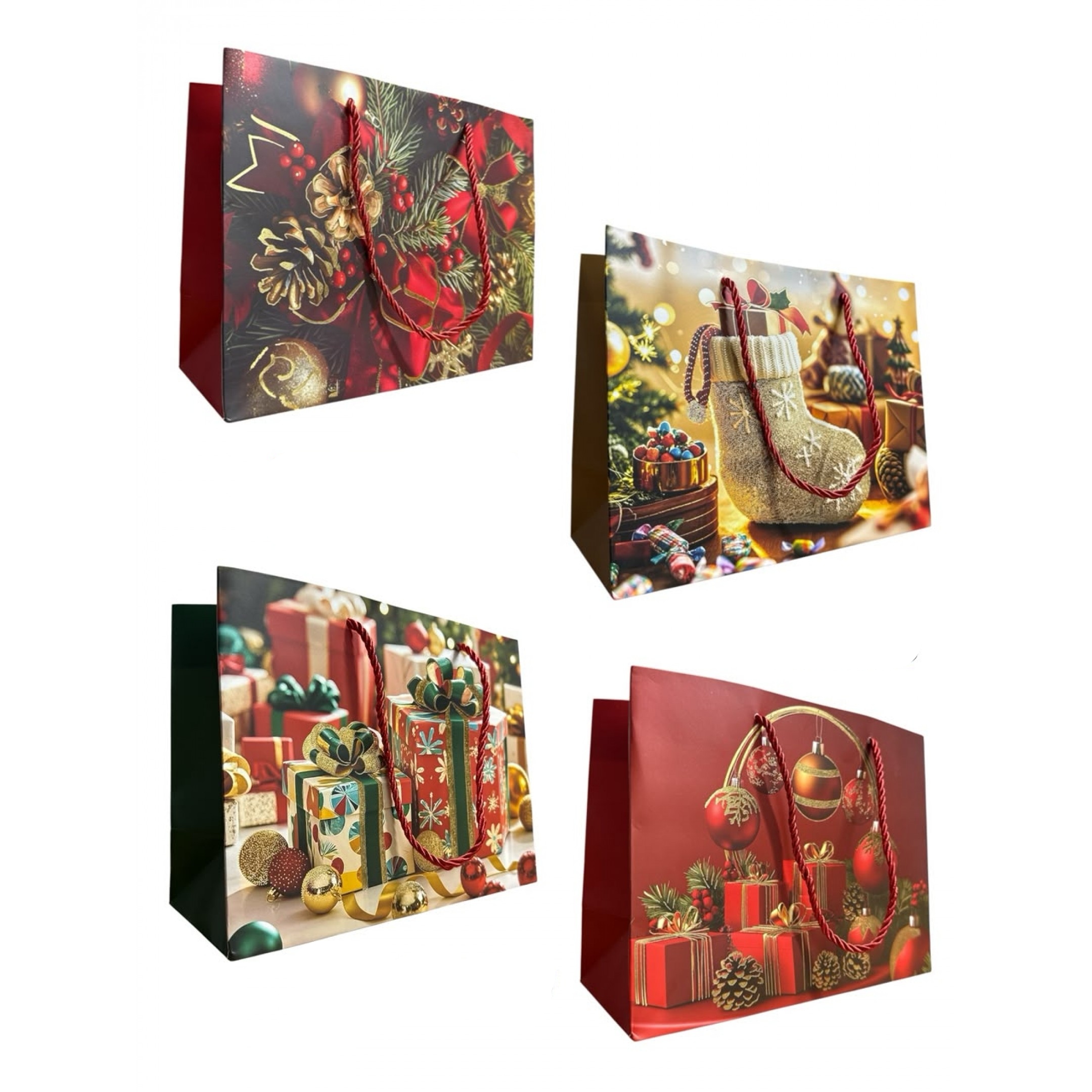 Bolsas Lujo 24×18 Navidad Regalo x12 unid
