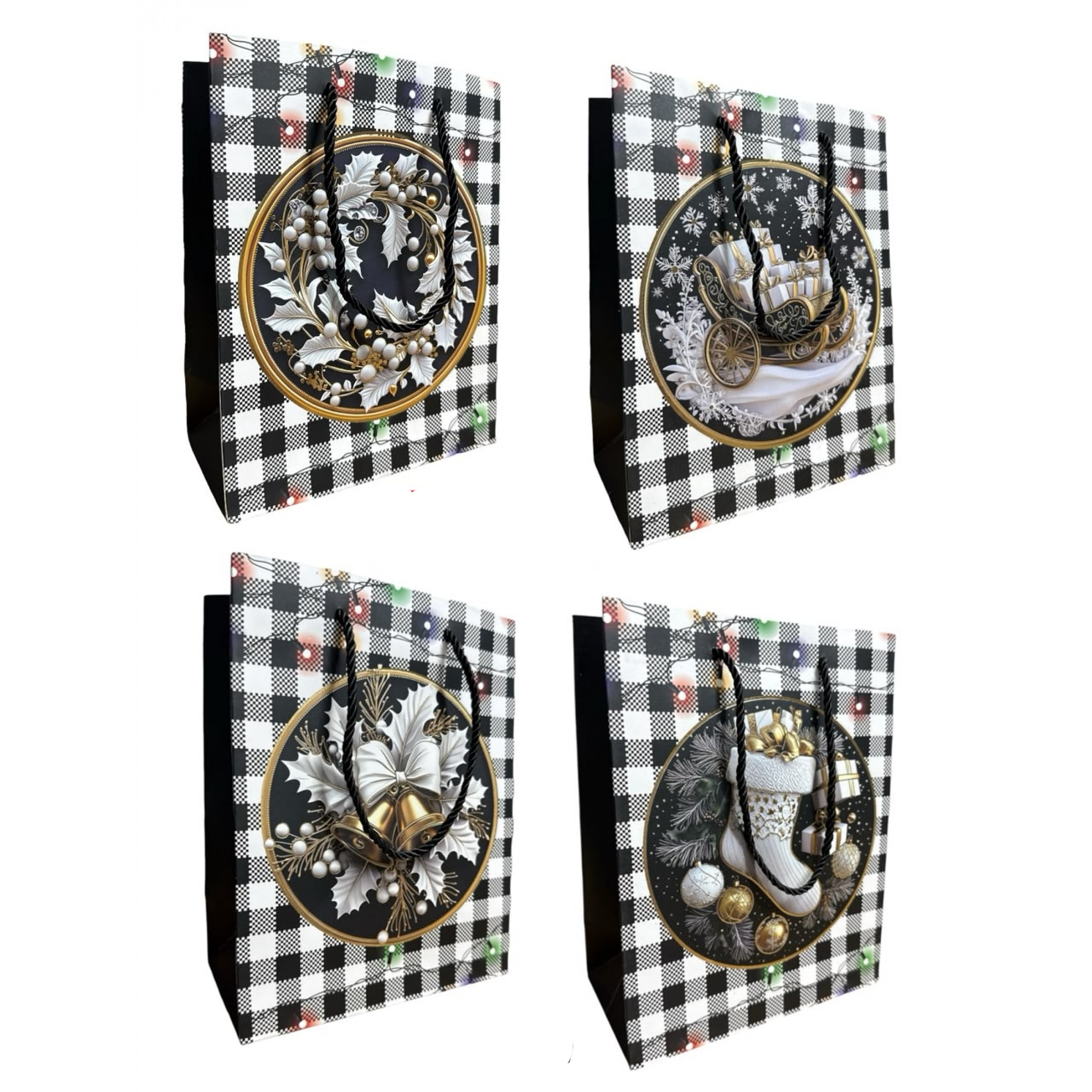 Bolsas Lujo 24×18 Navidad Regalo x12 unid