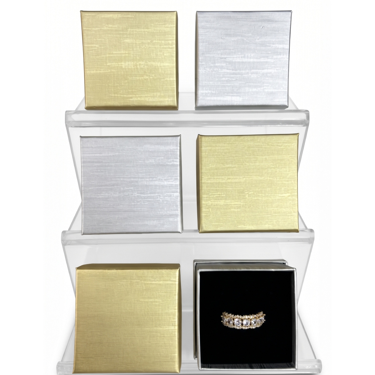 Estuches 5×5 Dor/Pla Rayas x12unid