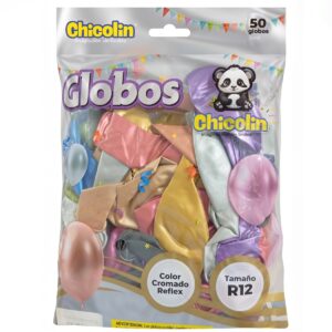 Globos Latex R12 Cromados Surtido x50 unid
