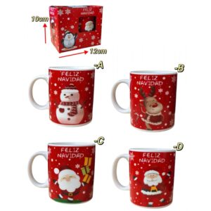 Tazas de Navidad c/cajita x4 unid. #MC-26-3