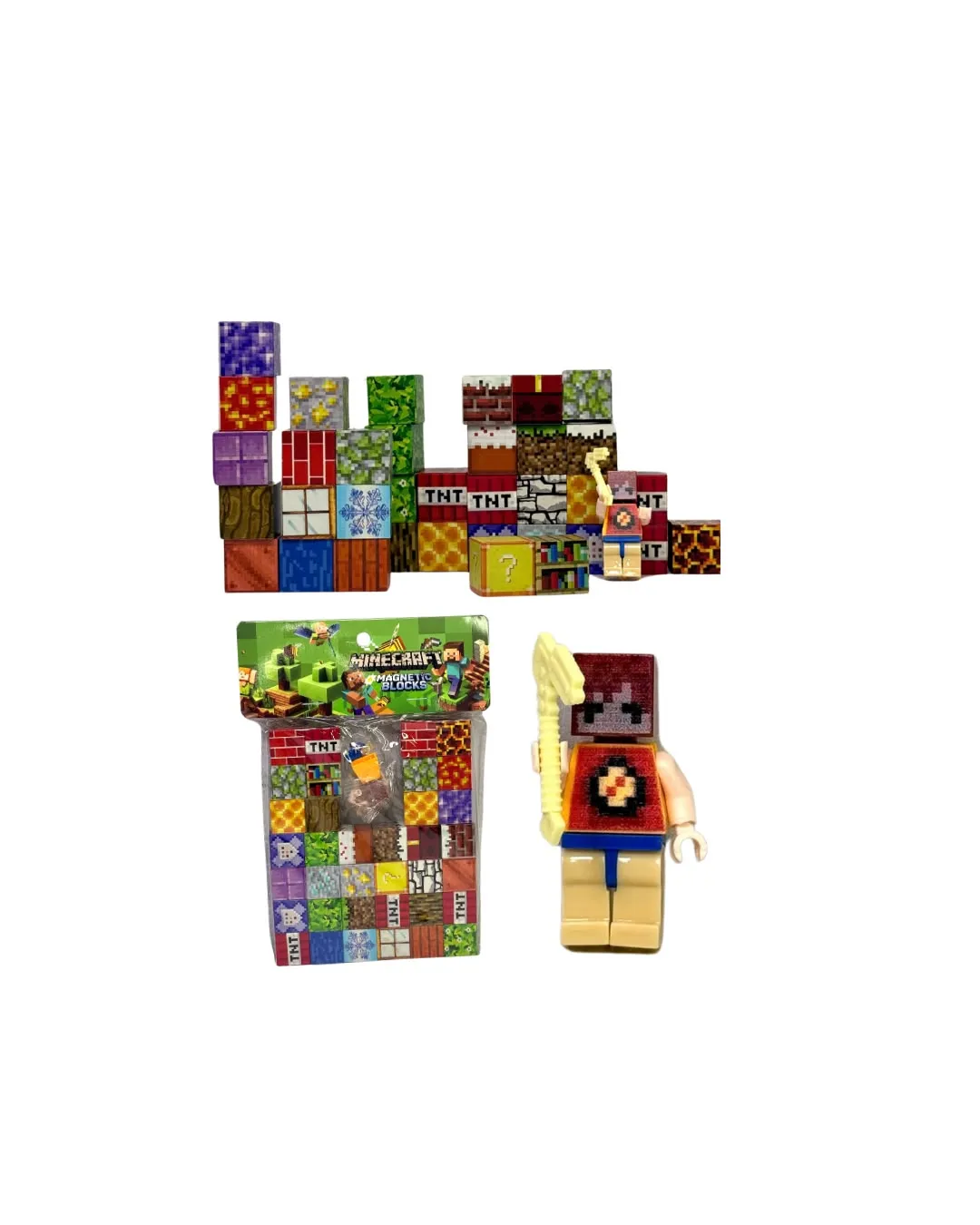 BOLSA CON LEGOS MAGNETICOS MINECRAFT 62pcs #BZ96-60C - Image 3